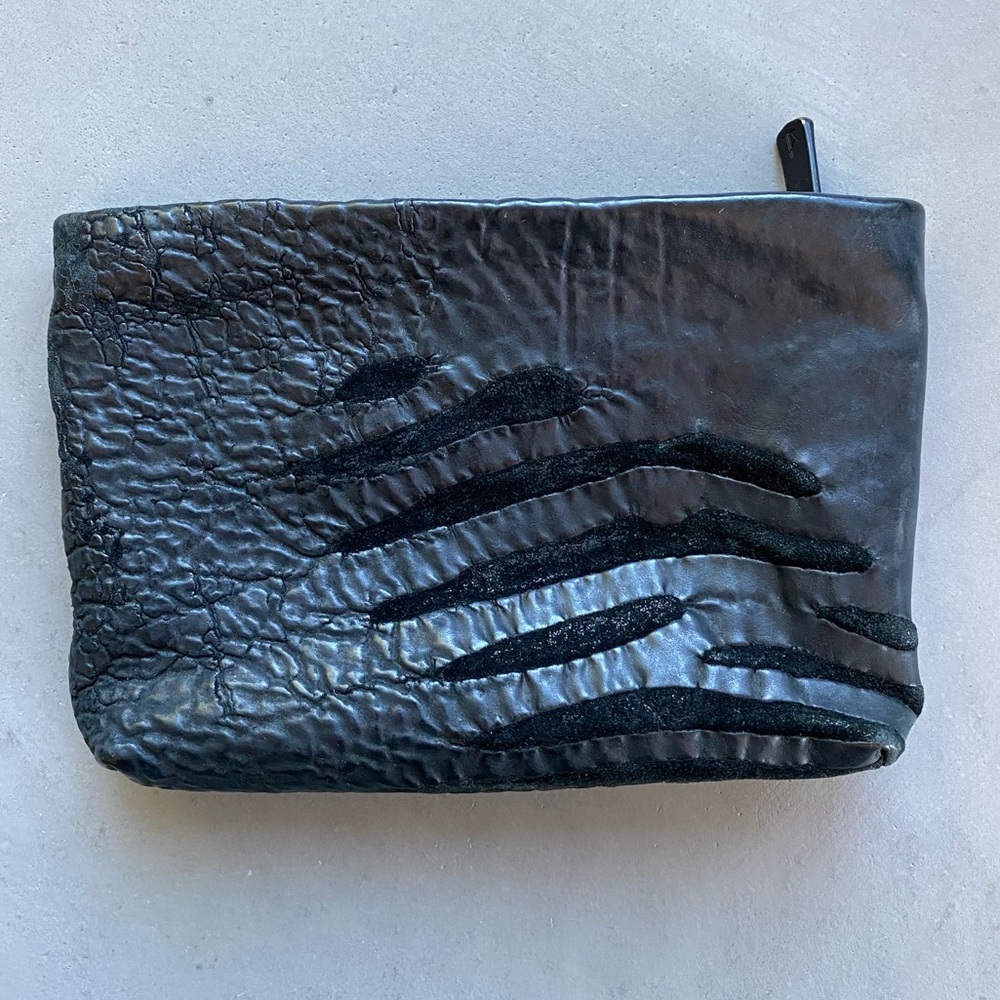 Last Conspiracy Distressed Leather Pouch Wallet Bag rick owens isabel benenato